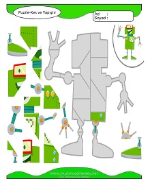 Puzzle Kes Yapıştır Çalışma Sayfaları
